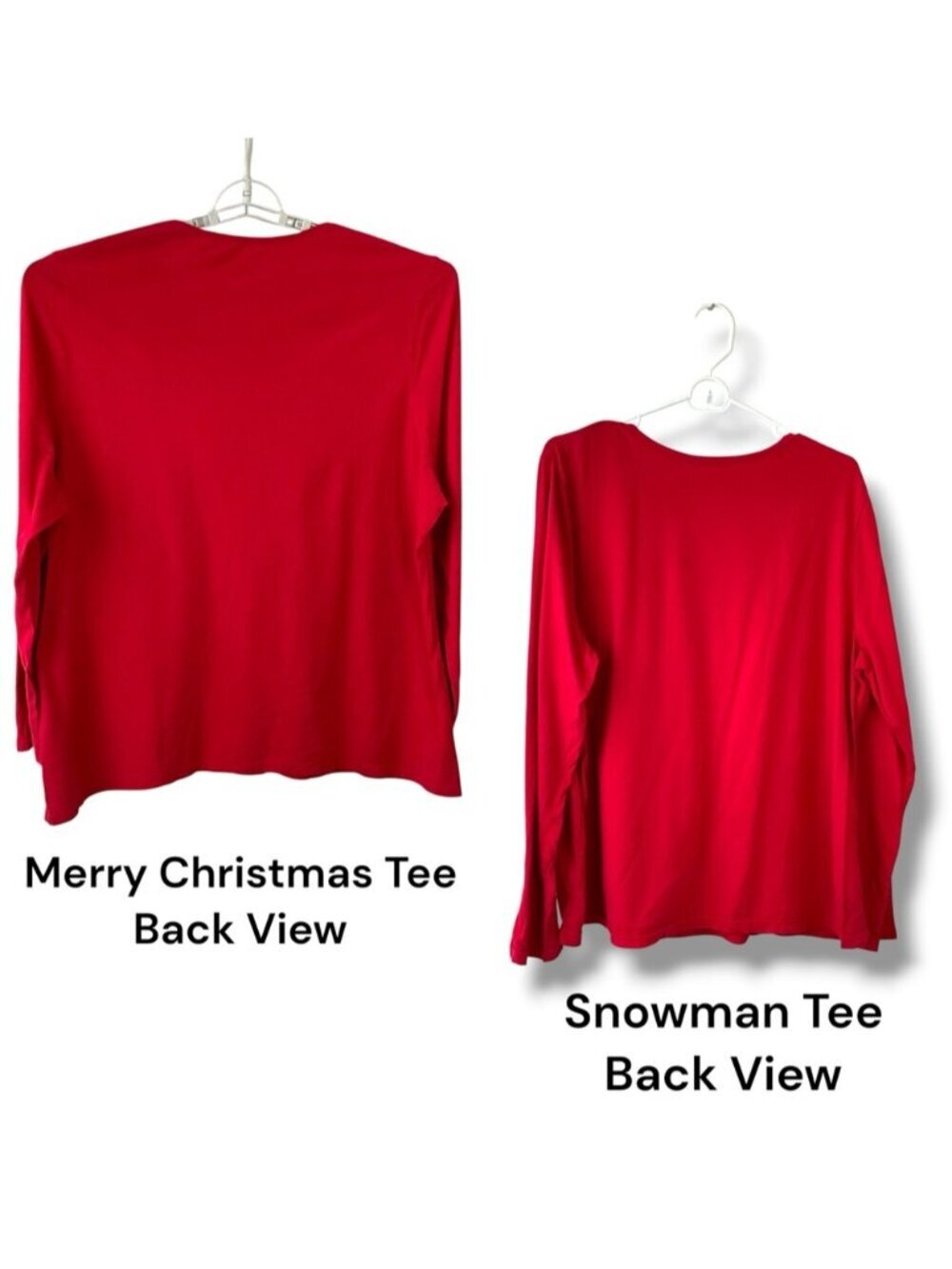 Christmas Tee Shirts Cotton Holiday Long Sleeve  Bundle  Red Women Plus Size 2X - Picture 5 of 15